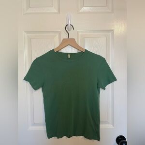 Benetton Organic Cotton Green Baby Logo Tee Size Small